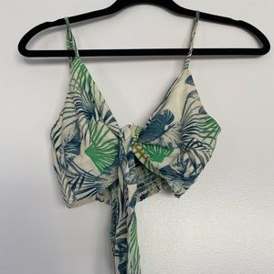 Floral tie crop top